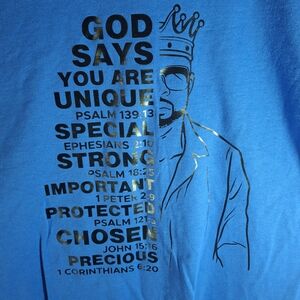 Blue Graphic Faith-Based Men's Short Sleeve Tee